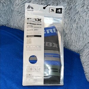RBX Performance Gray Boxer Briefs - 4 Pack Size Small